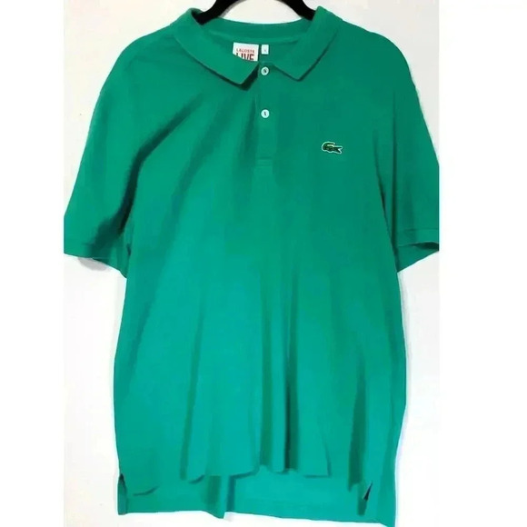 Lacoste  L!ve 100% cotton‎ polo green mens size 6 or xl - Picture 2 of 5